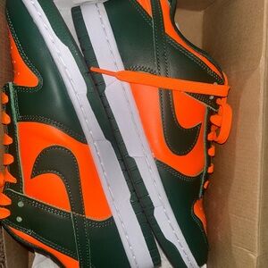 Nike Dunk Low in Bold Orange and Dark Green
